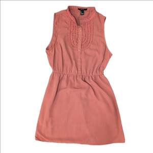 Forever 21 Terracotta Vintage Style Frill Front Button-Up Shirt Dress